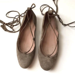 Madewell Brown Ingo Lace-up Suede Flats